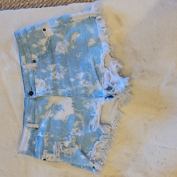 Pants - Fringed Tie Dye Shorts
